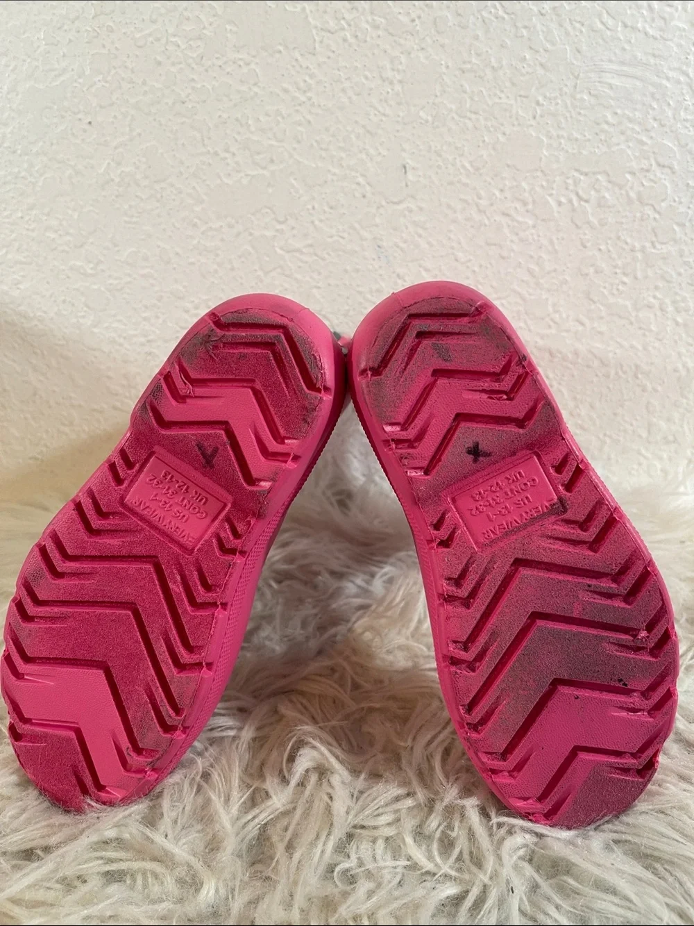 TOTES Everywear Pink Rubber Waterproof Rain Boots Slip In Lightweight Size 13-1